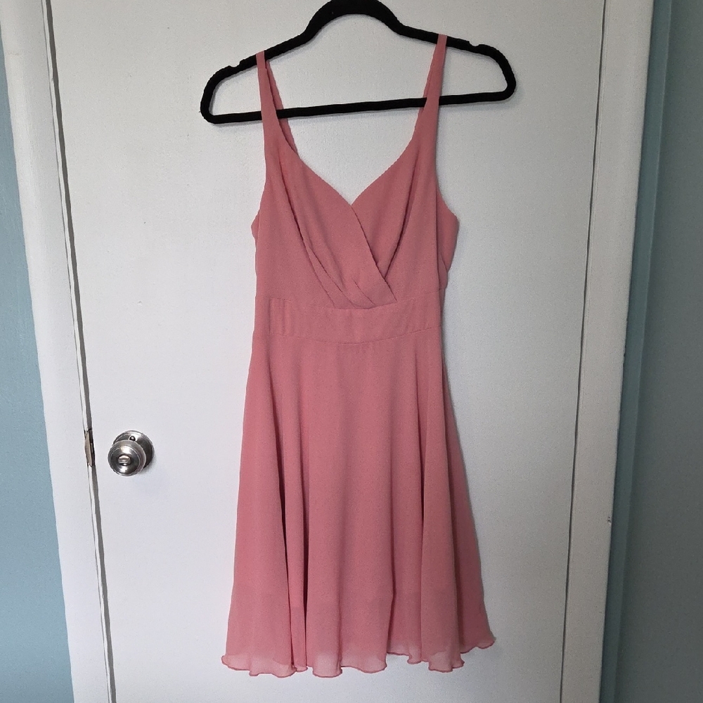 Elegant Pink Sleeveless Mini Dress